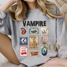 Load image into Gallery viewer, Vampire Diaries postage stamps Sweatshirt,Vampire Postage Tee, Mystic Falls Sweatshirt