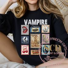 Load image into Gallery viewer, Vampire Diaries postage stamps Sweatshirt,Vampire Postage Tee, Mystic Falls Sweatshirt