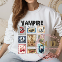 Load image into Gallery viewer, Vampire Diaries postage stamps Sweatshirt,Vampire Postage Tee, Mystic Falls Sweatshirt