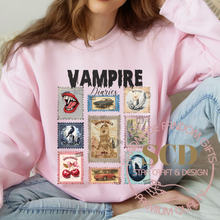 Load image into Gallery viewer, Vampire Diaries postage stamps Sweatshirt,Vampire Postage Tee, Mystic Falls Sweatshirt