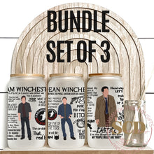 Load image into Gallery viewer, Bundle Set Of 3, Dean, Sam, Castiel ,16oz Frosted glass