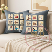 Load image into Gallery viewer, Throw Pillow Covers TVD Vintage Postage Stamps, Mystic Falls Pillow Cover