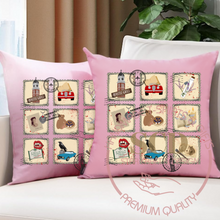 Load image into Gallery viewer, Throw Pillow Covers TVD Vintage Postage Stamps, Mystic Falls Pillow Cover
