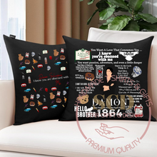 Load image into Gallery viewer, Throw Pillow Covers Famous Quotes Damon, Vampire Diaries ,Team Damon