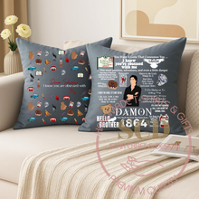 Load image into Gallery viewer, Throw Pillow Covers Famous Quotes Damon, Vampire Diaries ,Team Damon