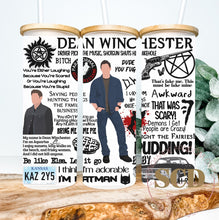Load image into Gallery viewer, Dean Winchester Quotes, 25oz Frosted Glass