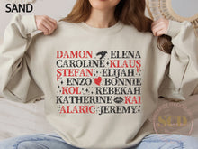 Load image into Gallery viewer, Damon, Elena, Caroline, Klaus, Stefan, Elijah, Enzo, Sweatshirt Characters