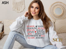 Load image into Gallery viewer, Damon, Elena, Caroline, Klaus, Stefan, Elijah, Enzo, Sweatshirt Characters