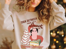 Load image into Gallery viewer, Damon Salvatore, Torn Between Lookin like a Snack and eating one, Sweatshirt