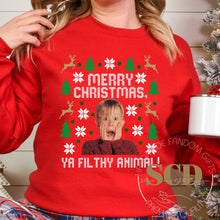Load image into Gallery viewer, Merry Christmas Ya Filthy Animal Christmas Sweatshirt