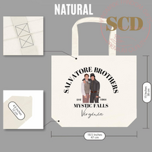 Load image into Gallery viewer, Salvatore Brothers TVD Tote bag , Mystic Falls Virginia