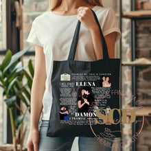Load image into Gallery viewer, Elena And Damon Quotes TVD Tote Bag