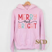 Load image into Gallery viewer, Merry And Bright Christmas Hoodie