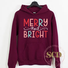 Load image into Gallery viewer, Merry And Bright Christmas Hoodie