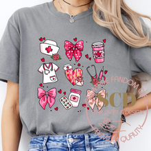 Load image into Gallery viewer, Pink Valentine Nurse Shirt, Valentine Nurse Coquette