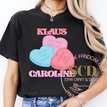 Load image into Gallery viewer, Klaus and Caroline, Valentine's T-shirt, He's Your First Love