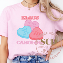 Load image into Gallery viewer, Klaus and Caroline, Valentine's T-shirt, He's Your First Love