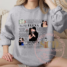 Load image into Gallery viewer, Damon and Elena Quotes TVD Sweatshirt
