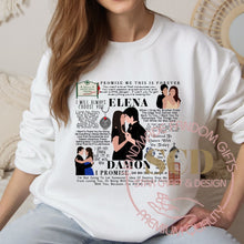 Load image into Gallery viewer, Damon and Elena Quotes TVD Sweatshirt