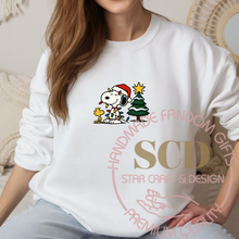 Load image into Gallery viewer, Christmas Festive Dog Sweatshirt, Santa Hats Crewneck Sweater