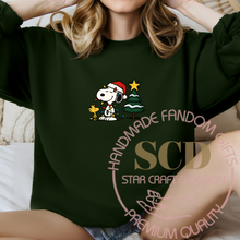 Load image into Gallery viewer, Christmas Festive Dog Sweatshirt, Santa Hats Crewneck Sweater