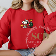 Load image into Gallery viewer, Christmas Festive Dog Sweatshirt, Santa Hats Crewneck Sweater