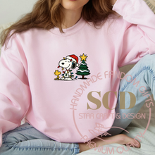 Load image into Gallery viewer, Christmas Festive Dog Sweatshirt, Santa Hats Crewneck Sweater