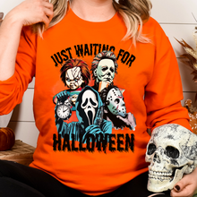Load image into Gallery viewer, Just Waiting for Halloween Sweatshirt, Spooky Halloween