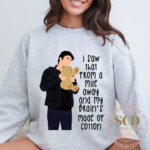Load image into Gallery viewer, I saw that from a mile away , and my Brain's made of cotton Sweatshirt , Damon Salvatore Sweatshirt , TVD, Vampire diaries
