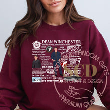 Load image into Gallery viewer, Dean Winchester Quotes Sweatshirt