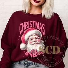 Load image into Gallery viewer, Christmas Vibes sweatshirt, Santa Sweater