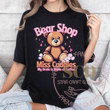 Load image into Gallery viewer, Bear Shop, Miss Cuddles T-shirt , My Brain Is made Of Cotton, T-shirt