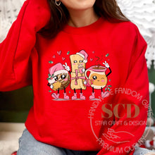 Load image into Gallery viewer, Mexican Christmas Sweatshirt pan dulce cartoon characters