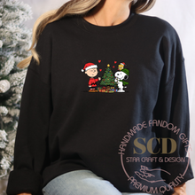 Load image into Gallery viewer, Charlie Brown and Dog Christmas Crewneck Sweatshirt ,Holiday Peanuts Design