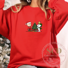 Load image into Gallery viewer, Charlie Brown and Dog Christmas Crewneck Sweatshirt ,Holiday Peanuts Design
