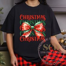 Load image into Gallery viewer, Christmas Bow Shirt, Coquette Bow Shirts, Christmas Girly Tees