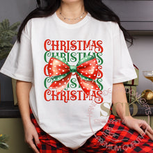 Load image into Gallery viewer, Christmas Bow Shirt, Coquette Bow Shirts, Christmas Girly Tees