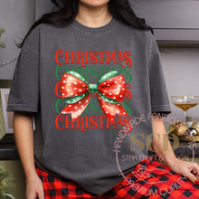 Load image into Gallery viewer, Christmas Bow Shirt, Coquette Bow Shirts, Christmas Girly Tees