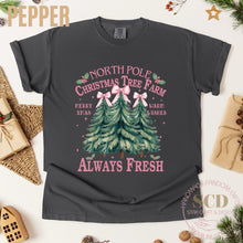 Load image into Gallery viewer, Merry Christmas T-shirt, North Pole Christmas Shirt, Christmas Tree Farm T-shirt