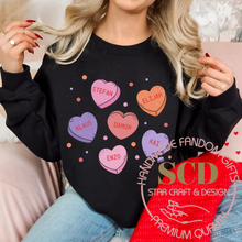 Load image into Gallery viewer, The Vampire Diaries Candy Hearts Crewneck, TVD, Valentine's Day