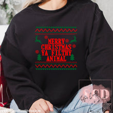 Load image into Gallery viewer, Merry Christmas Ya Filthy Animal Sweatshirt