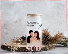Load image into Gallery viewer, Damon and Elena meet first frosted Glass Tumbler