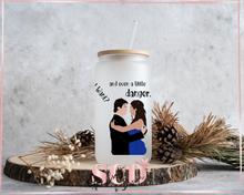 Load image into Gallery viewer, Damon and Elena meet first frosted Glass Tumbler