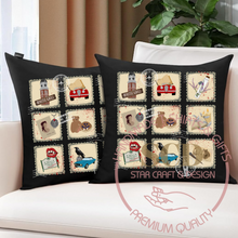 Load image into Gallery viewer, Throw Pillow Covers TVD Vintage Postage Stamps, Mystic Falls Pillow Cover
