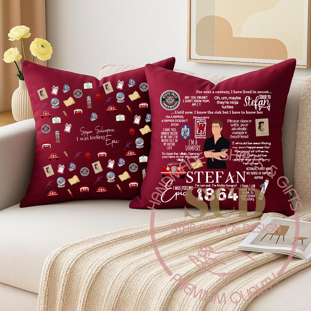 Throw Pillow Covers Stefan Quotes, I was Feeling Epic, TVD Quotes Pillow
