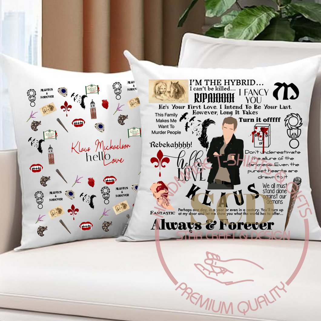 Throw Pillow Covers Klaus Quotes, The Originals, Always and Forever Pillow Cover