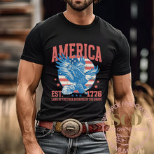 Load image into Gallery viewer, America EST. 1776 Land Of The Free Because Of The Brave, T-shirt
