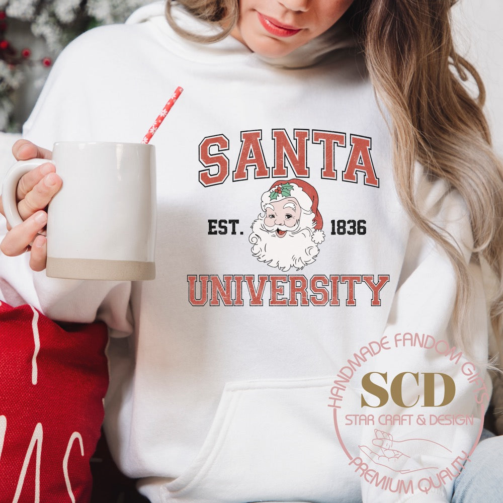 Santa University Hoodie, Christmas Season Hoodie