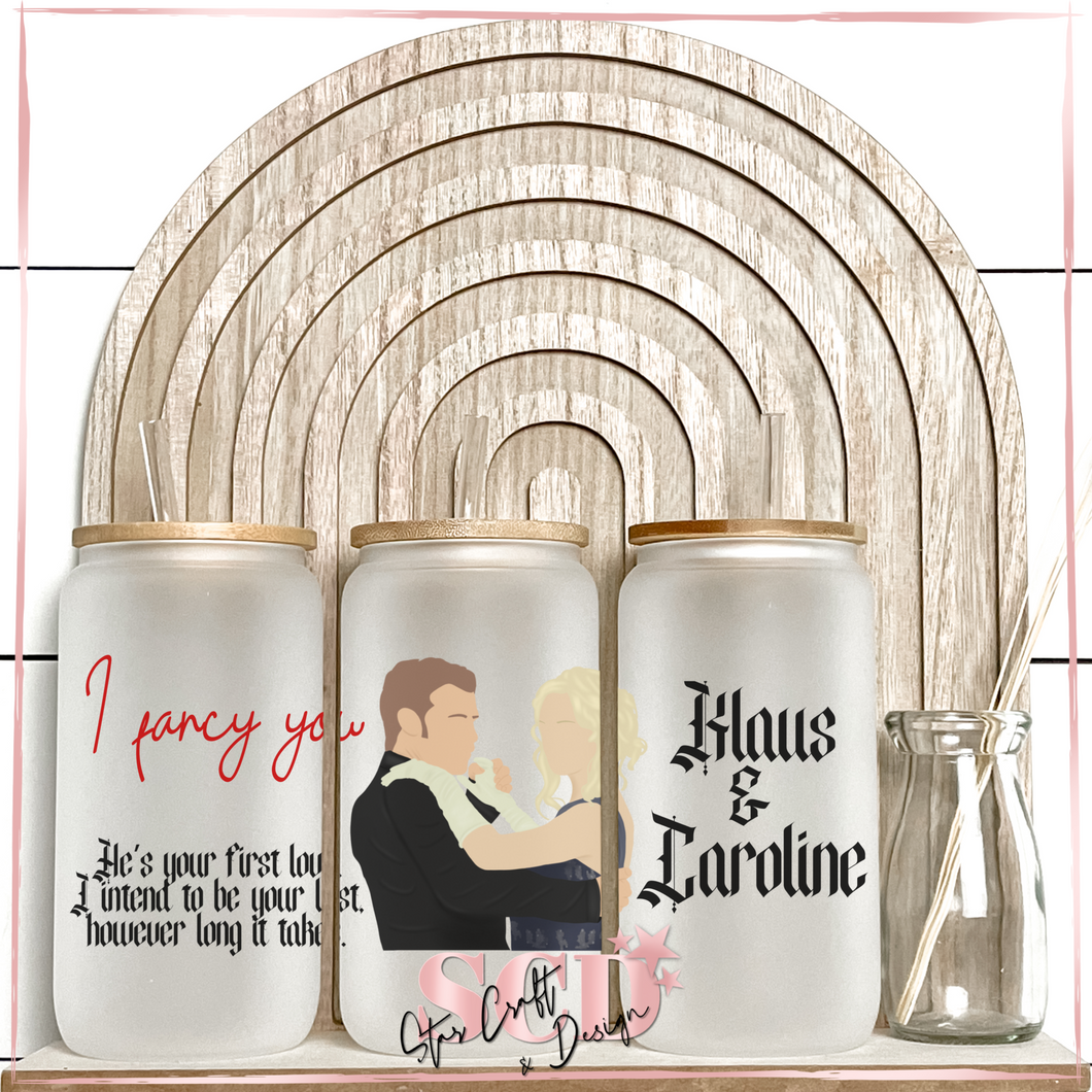 Klaus and Caroline Frosted Glass Cup 16oz