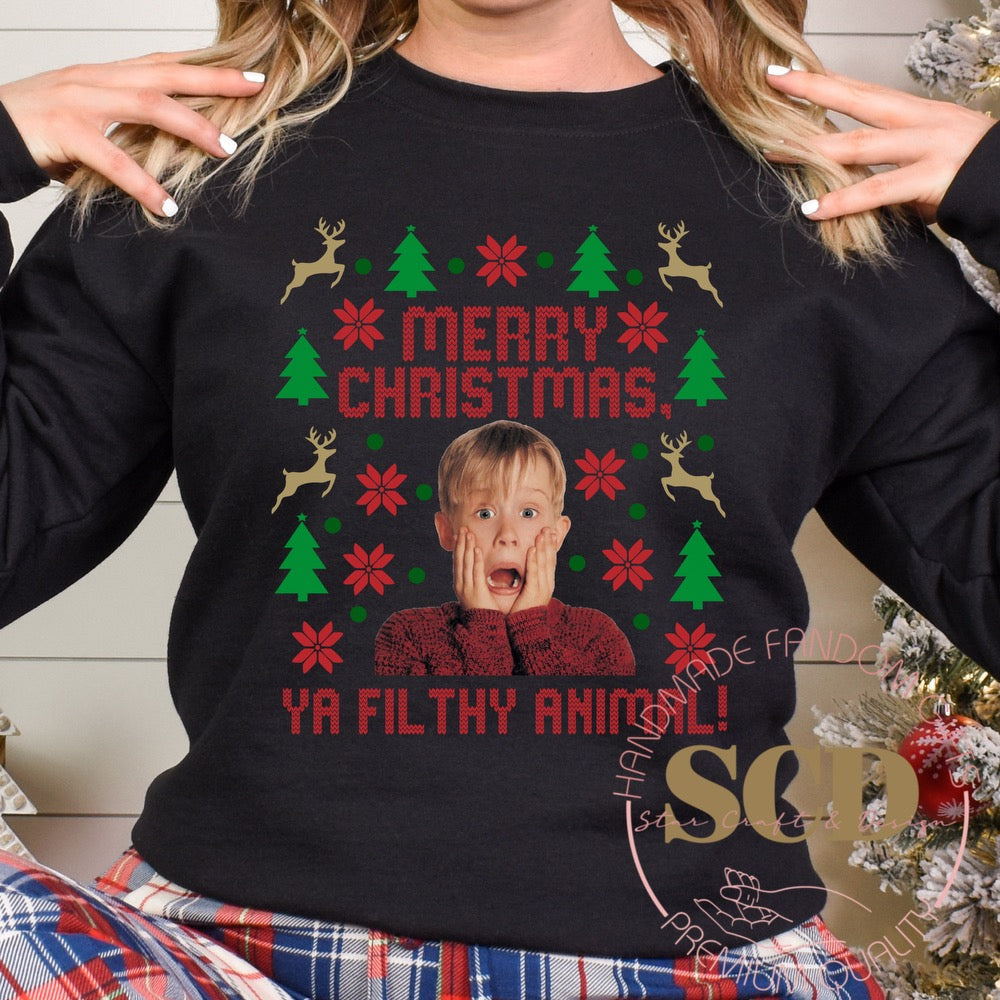 Merry Christmas Ya Filthy Animal Christmas Sweatshirt